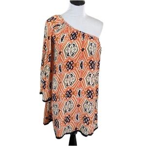 Tolani one shoulder silk dress size XS Tunic Swim cover up